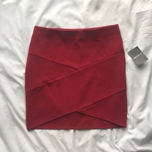 NWT body con mini skirt- red